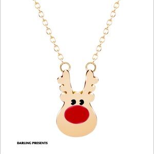 Rudolph ‘The Red Nose Reindeer’ Necklace Women/Girls Color Gold & Red